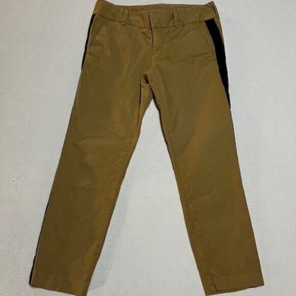 J. Crew Andie sz 6P Khaki / Chinos w/black stripe - Picture 1 of 5